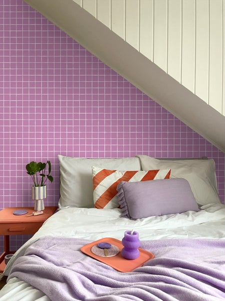 ESTAhome Tapete Karomuster Lila - 50 x 900 cm - 131269
