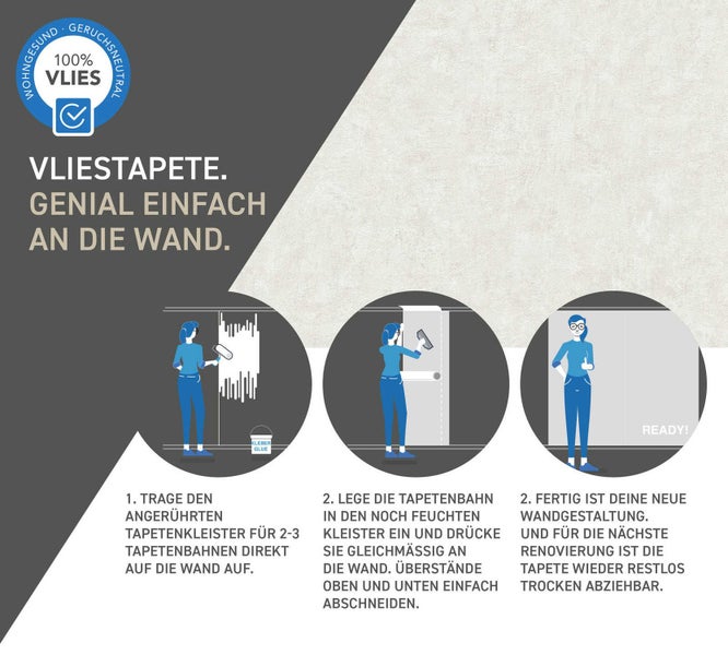 Nahaufnahme einer hellen Putzoberfläche mit feiner Struktur.