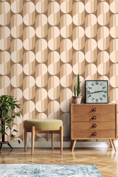 ESTAhome Tapete Retro-Ornamente Braun - 50 x 900 cm - 131588