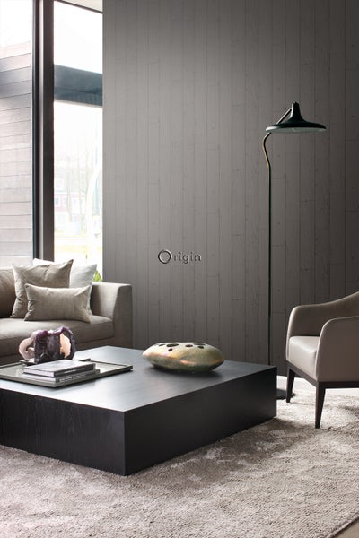 Origin Wallcoverings Tapete Holz-optik Dunkelgrau - 53 cm x 10.05 m - 347552