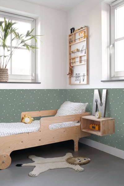 ESTAhome Tapete kleine Sterne Graugrün - 53 cm x 10.05 m - 139689