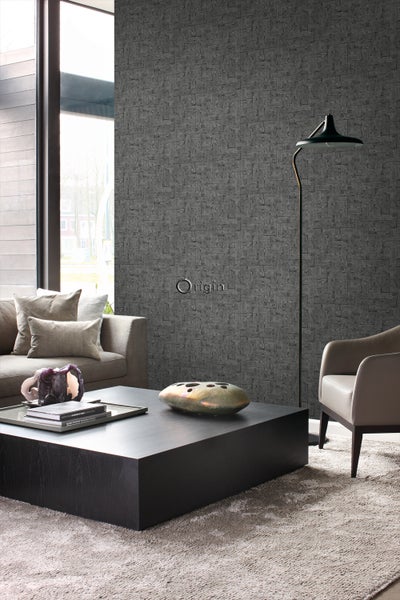 Origin Wallcoverings Tapete Backstein-Optik Schwarz - 53 cm x 10.05 m - 347571