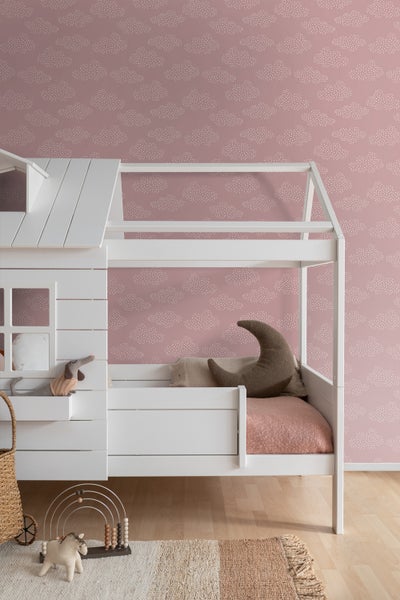 ESTAhome Tapete kleine Wolken Rosa - 50 x 900 cm - 131226
