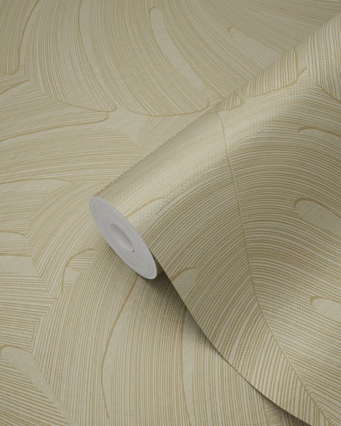 Origin Wallcoverings Tapete tropische Blätter Sandbeige - 53 cm x 10.05 m - 348025