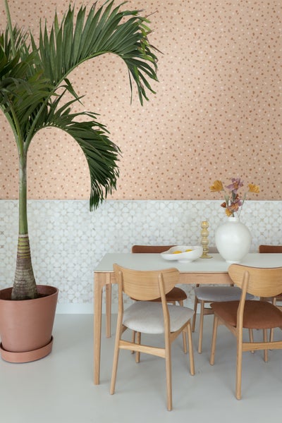 ESTAhome Tapete Terrazzo-Motiv Beige und Terrakotta - 50 x 900 cm - 139825