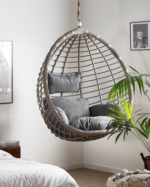 Hängesessel TOLLO Polyrattan Grau