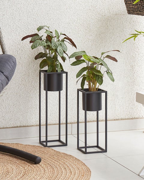 Blumentopf mit Beinen IDRA Metall 15 cm Schwarz