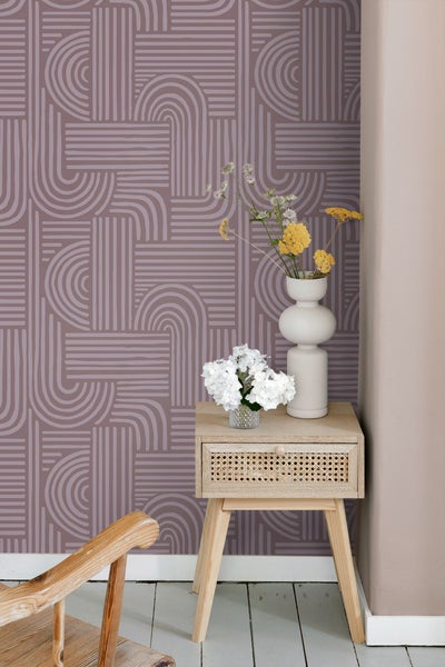 ESTAhome Tapete 3D-Muster mauve-violett - 50 x 900 cm - 131487