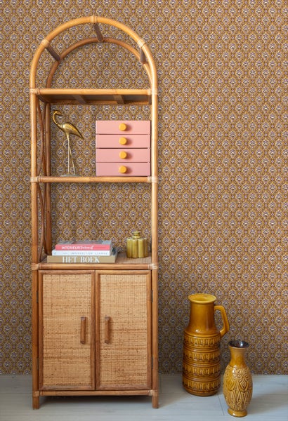 ESTAhome Tapete Blumenmuster Braun und Violett - 50 x 900 cm - 131541