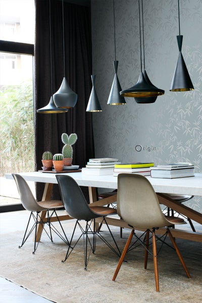 Origin Wallcoverings Tapete Bambusblätter Blau - 53 cm x 10.05 m - 347737