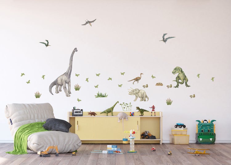 Sanders und Sanders Wandtattoo Dinosaurier Grün - 85 x 65 cm - 601355