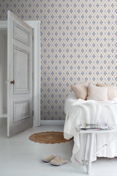 Duro Tapete Fliesenmuster Graublau - 53 cm x 10.05 m - 661184