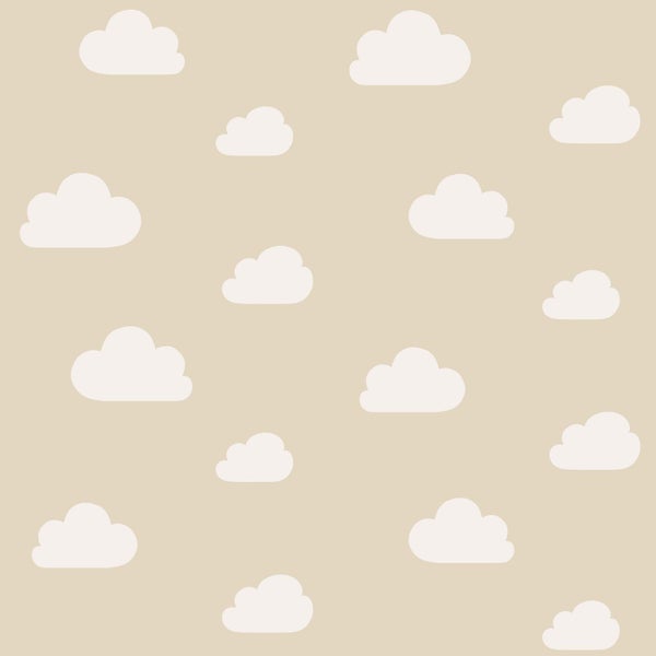 ESTAhome Tapete kleine Wolken Beige - 53 cm x 10.05 m - 139559
