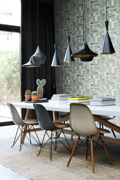 Origin Wallcoverings Tapete Altholz-Motiv Graugrün - 53 cm x 10.05 m - 337225
