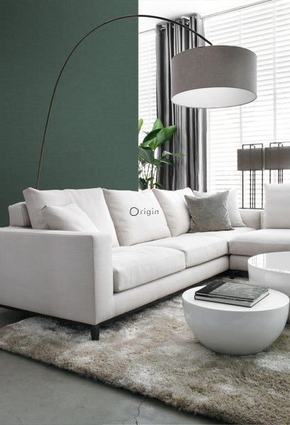 Origin Wallcoverings Tapete Leinen-Optik Moosgrün - 53 cm x 10.05 m - 347636