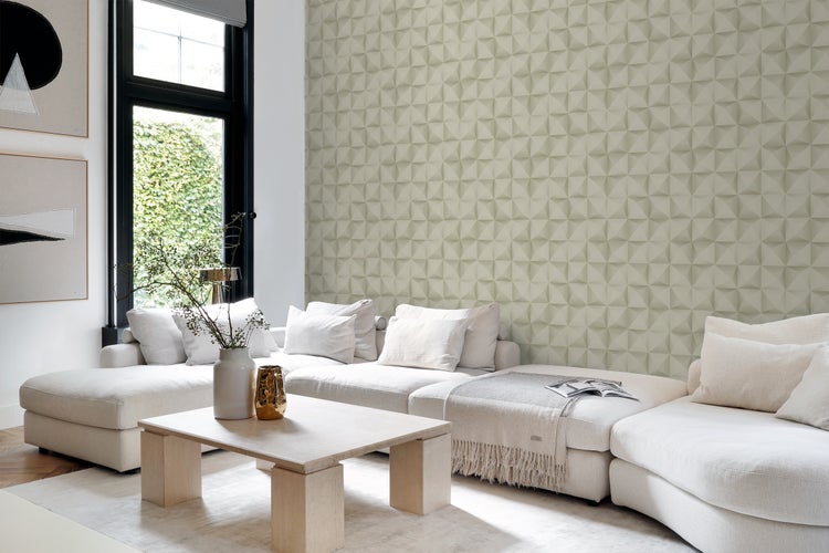 Origin Wallcoverings Tapete 3D Muster Hellbeige - 50 x 900 cm - 347959