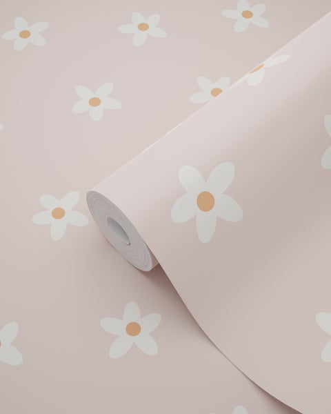 ESTAhome Tapete Gänseblümchen Rosa - 53 cm x 10.05 m - 131113