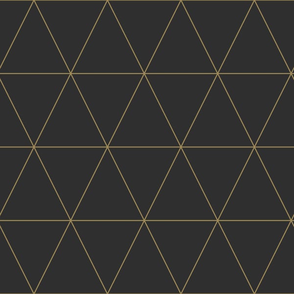 Origin Wallcoverings Tapete grafische Dreiecke Schwarz und Gold - 53 cm x 10.05 m - 347684