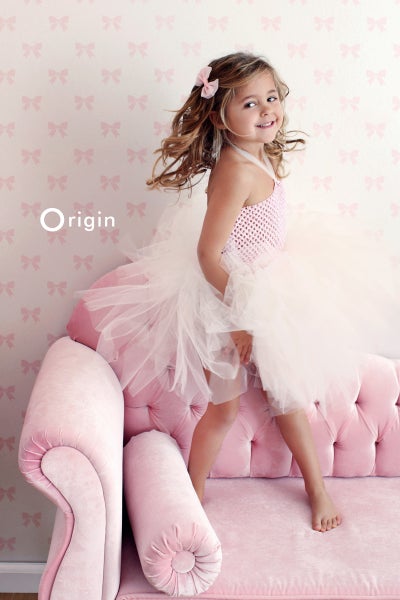 Origin Wallcoverings Tapete kleine Schleifen Weiß und Hellrosa - 53 cm x 10.05 m - 346846