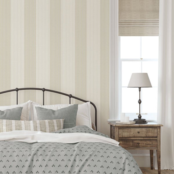 Sanders und Sanders Tapete Streifen vergrautes Beige - 53 cm x 10.05 m - 640671