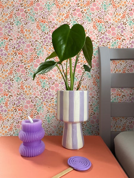ESTAhome Tapete Blumen Rosa und Blau - 50 x 900 cm - 131579