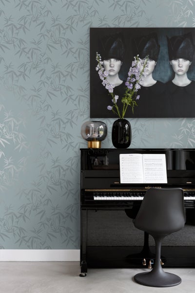 Origin Wallcoverings Tapete Bambusblätter Blau - 53 cm x 10.05 m - 347737