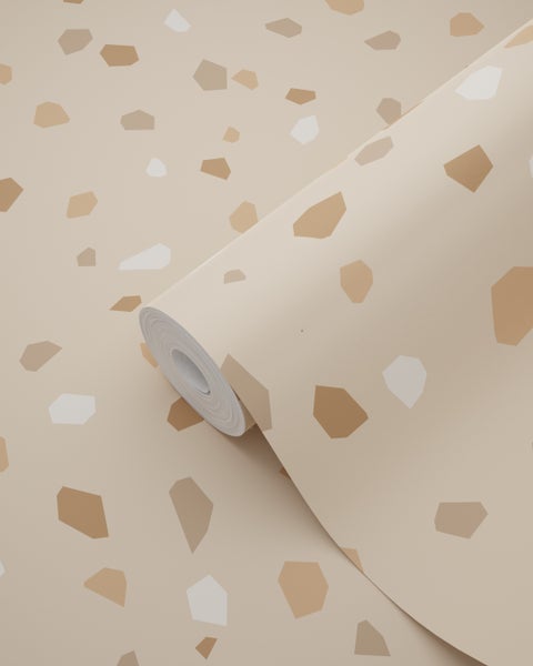 ESTAhome Tapete Terrazzo-Motiv Hellbeige - 50 x 900 cm - 139826
