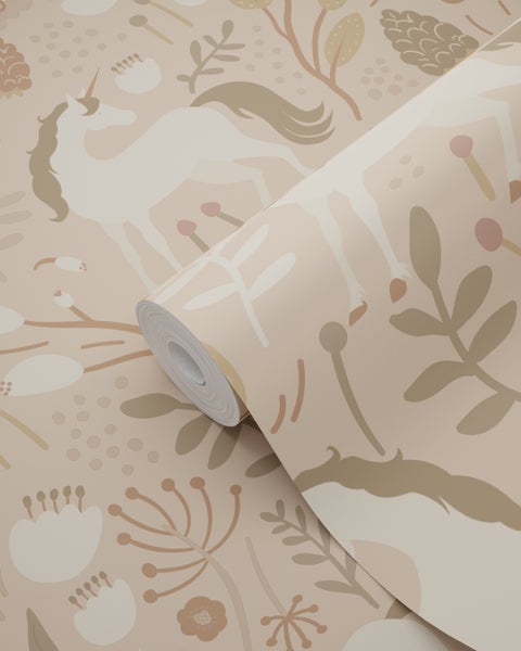 ESTAhome Tapete Einhörner Sandbeige - 53 cm x 10.05 m - 139875
