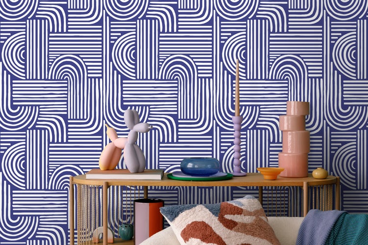ESTAhome Tapete 3D-Muster Dunkelblau - 50 x 900 cm - 131580