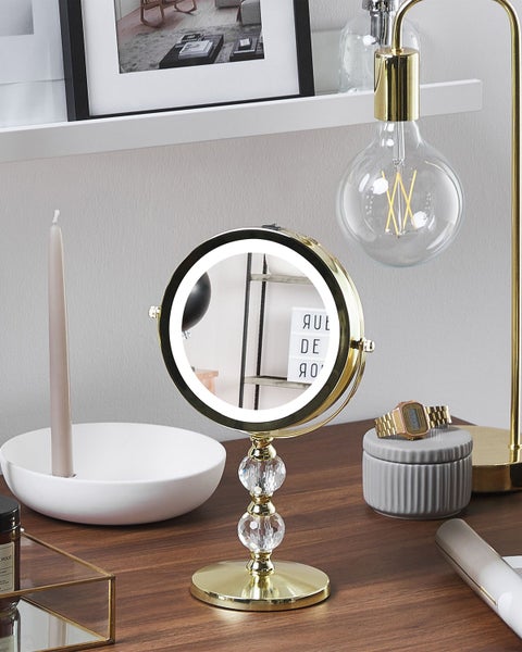 Kosmetikspiegel LED CLAIRA Gold