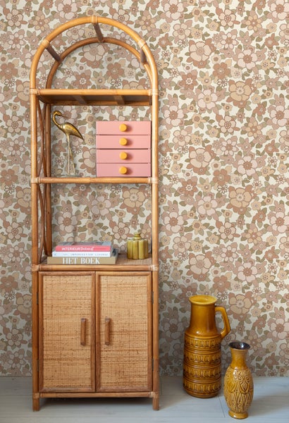ESTAhome Tapete Retro Blumen Beige - 50 x 900 cm - 131526