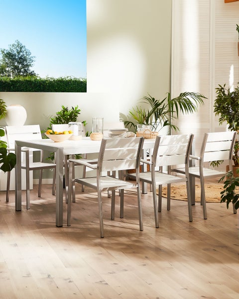 Gartenstuhl 6er Set VERNIO Weiß