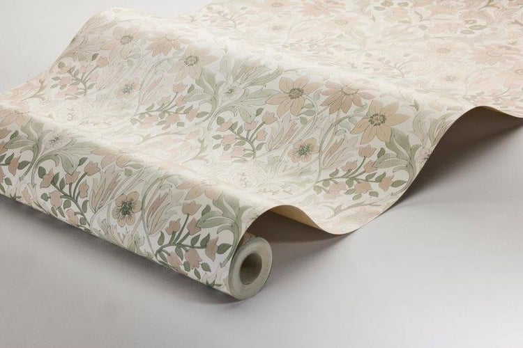 Borastapeter Tapete Blumenmuster im Jugendstil Weiß und Beige - 53 cm x 10.05 m - 660947