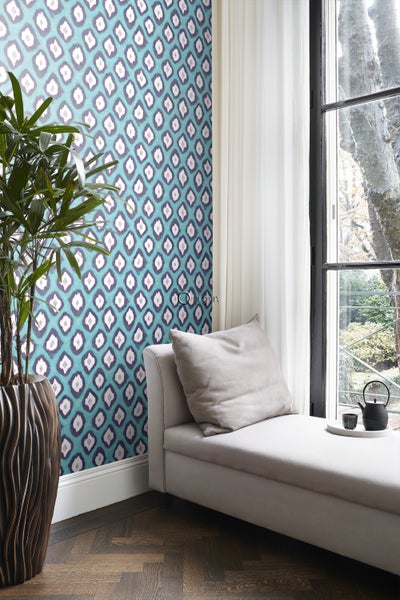 Origin Wallcoverings Tapete Ikat-Motiv Türkis - 53 cm x 10.05 m - 346917