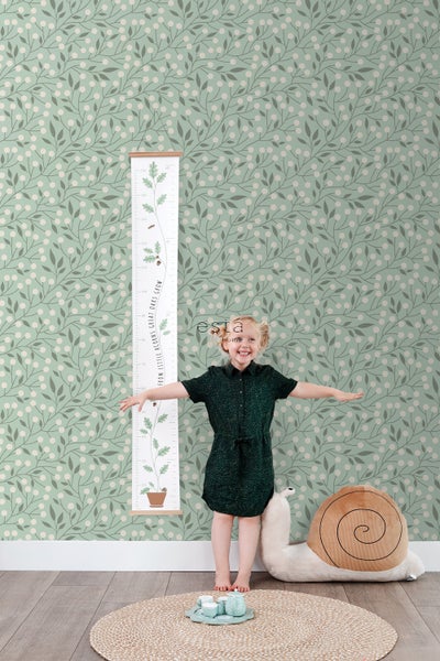 ESTAhome Tapete Blumenmuster Mintgrün - 50 x 900 cm - 139592