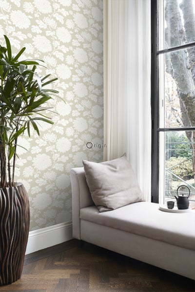 Origin Wallcoverings Tapete Blumen Beige - 53 cm x 10,05 m - 326147