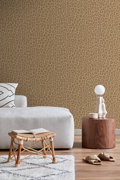 ESTAhome Tapete Leopardenmuster Hellbraun - 50 x 900 cm - 139967