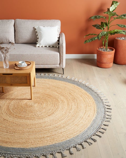 Teppich MARTS Grau ø 200 cm Jute