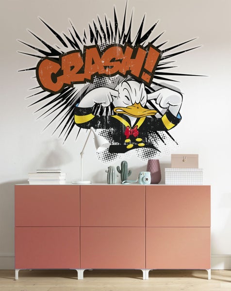Disney Wandtattoo Donald duck Orange, Gelb und Schwarz-Weiß - 127 x 160 cm - 612440