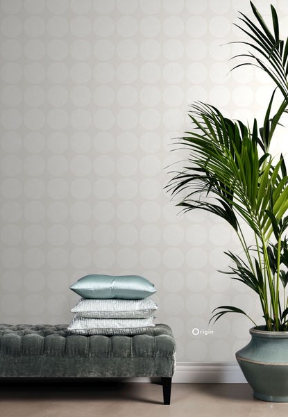Origin Wallcoverings Tapete große verwitterte Kugeln Crême-Weiß - 53 cm x 10.05 m - 347606