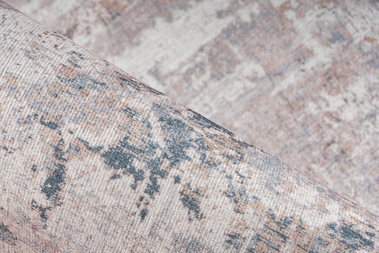 Kurzflor Teppich Sancia Taupe Vintage, Used-Look 80 x 150 cm