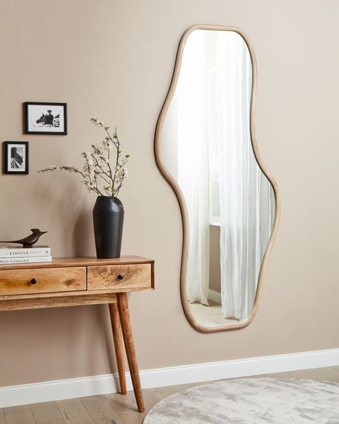 Wandspiegel BIOLLET 80 cm 180 cm Holz Naturfarben