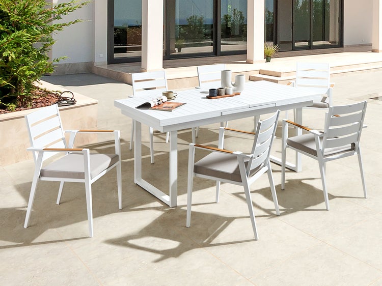 Gartenmöbel Set 6-Sitzer VALCANETTO/TAVIANO inkl. Kissen Metall Grau