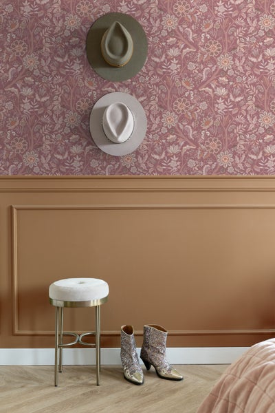ESTAhome Tapete Blumenmuster mauve-violett - 50 x 900 cm - 131331
