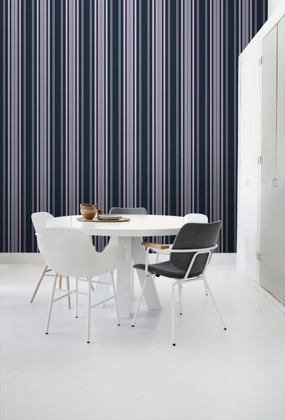ESTAhome Tapete Streifen Marineblau und Rot - 53 cm x 10.05 m - 136419