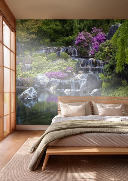 Wandbild mit Wasserfallmotiv im Schlafzimmer