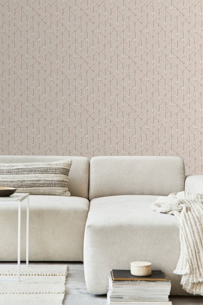 Sanders und Sanders Tapete Blüte Sandbeige und Weiß - 53 cm x 10 m - 640181