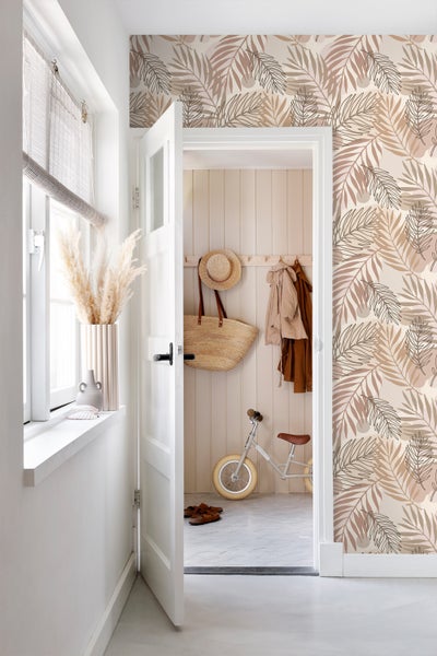 ESTAhome Tapete Blätter Beige - 50 x 900 cm - 139819