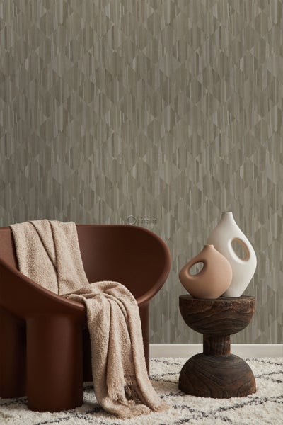 Origin Wallcoverings Tapete 3D Holzoptik Hellbraun - 50 x 900 cm - 347870