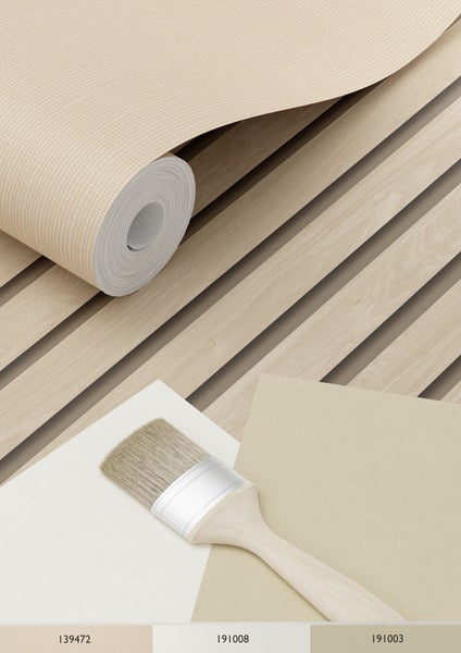 ESTAhome Tapete 3D Holzpaneele Beige - 53 cm x 10.05 m - 139607